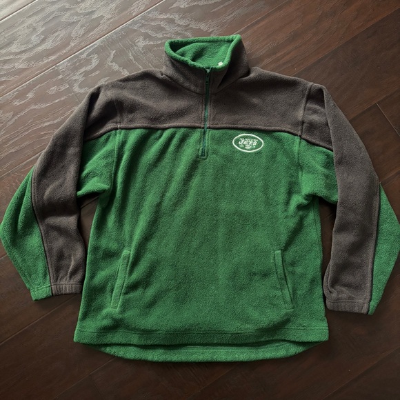 New York Jets 1/4 Zip Pullover Fleece Sweater - Picture 1 of 11
